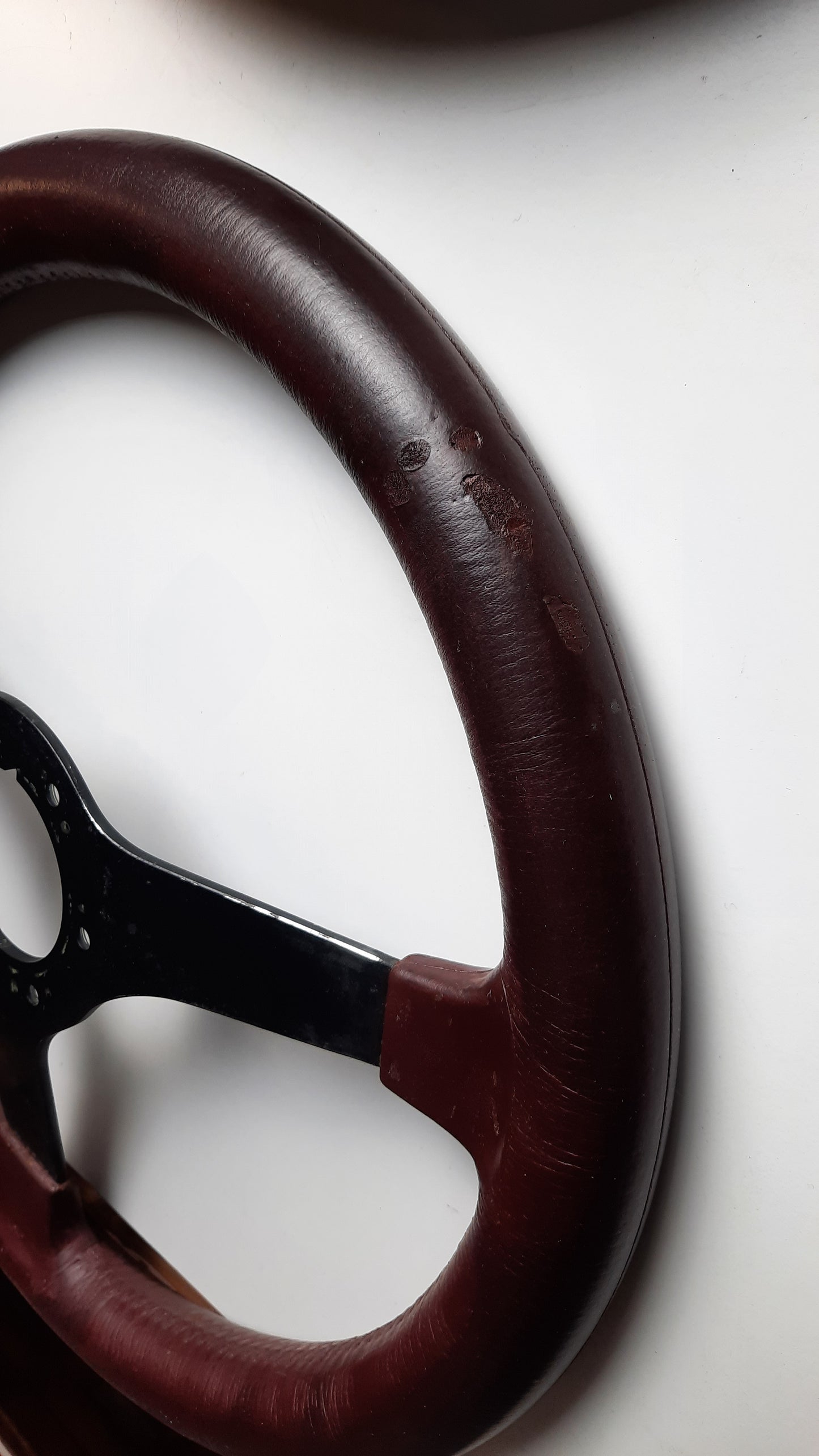Original NISMO 360E old logo BROWN/BURGUNDY steering wheel - Mad Hero