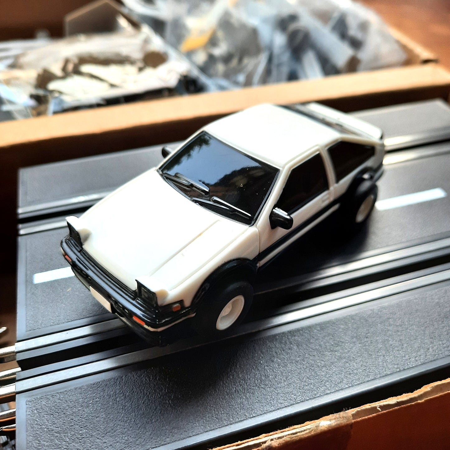 INITIAL D slot car set - AE86 model car photo front - JDM Import