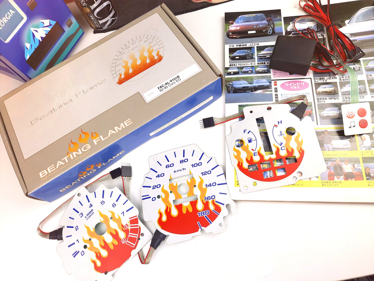 EL Beating Flame meter set for HONDA CIVIC EG6 92-95 - JDM Import