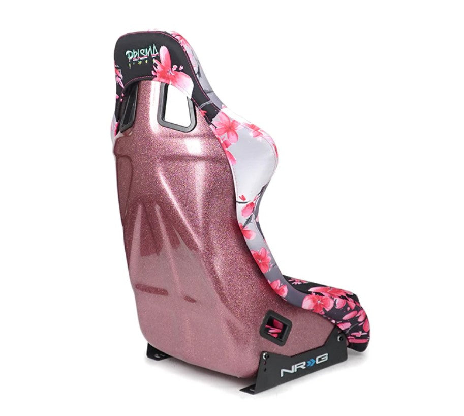 NRG bucket seat sakura, flowers pink color glitter back