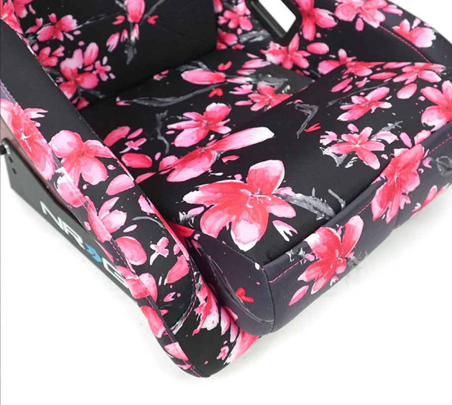 NRG bucket seat sakura, flowers pink color, cushion details