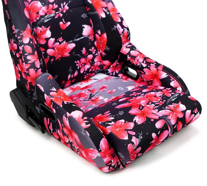 NRG reclinable seat sakura, flowers pink color, cushion details