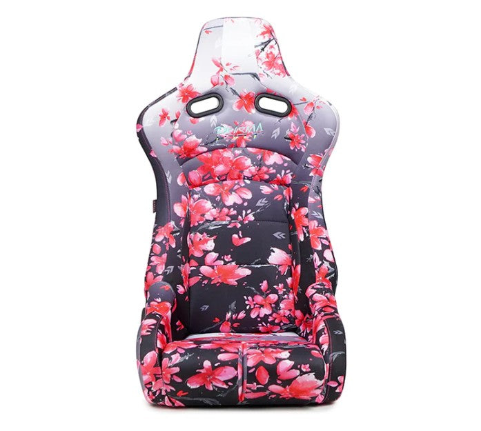 NRG reclinable seat sakura, flowers pink color, front side