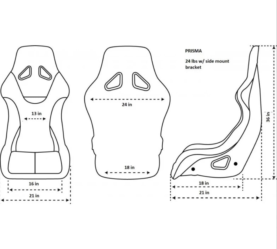 NRG Bucket Seat - PRISMA ULTRA - Suede (LARGE)