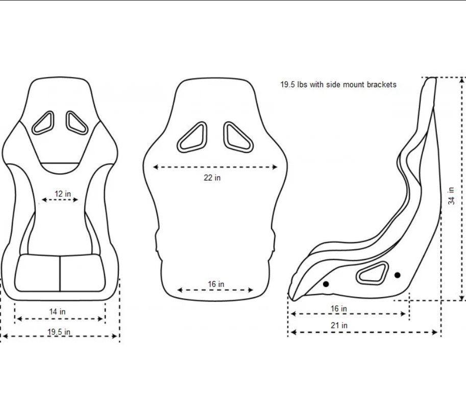 NRG Bucket Seat - PRISMA ULTRA - Suede (LARGE)