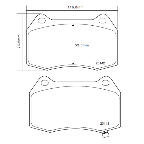 BREMBO - Sport HP2 Brake Pads for 350Z