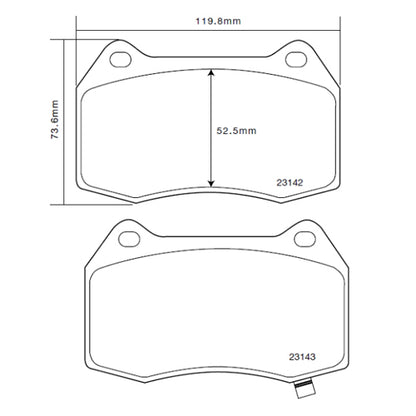 BREMBO - Sport HP2 Brake Pads for 350Z