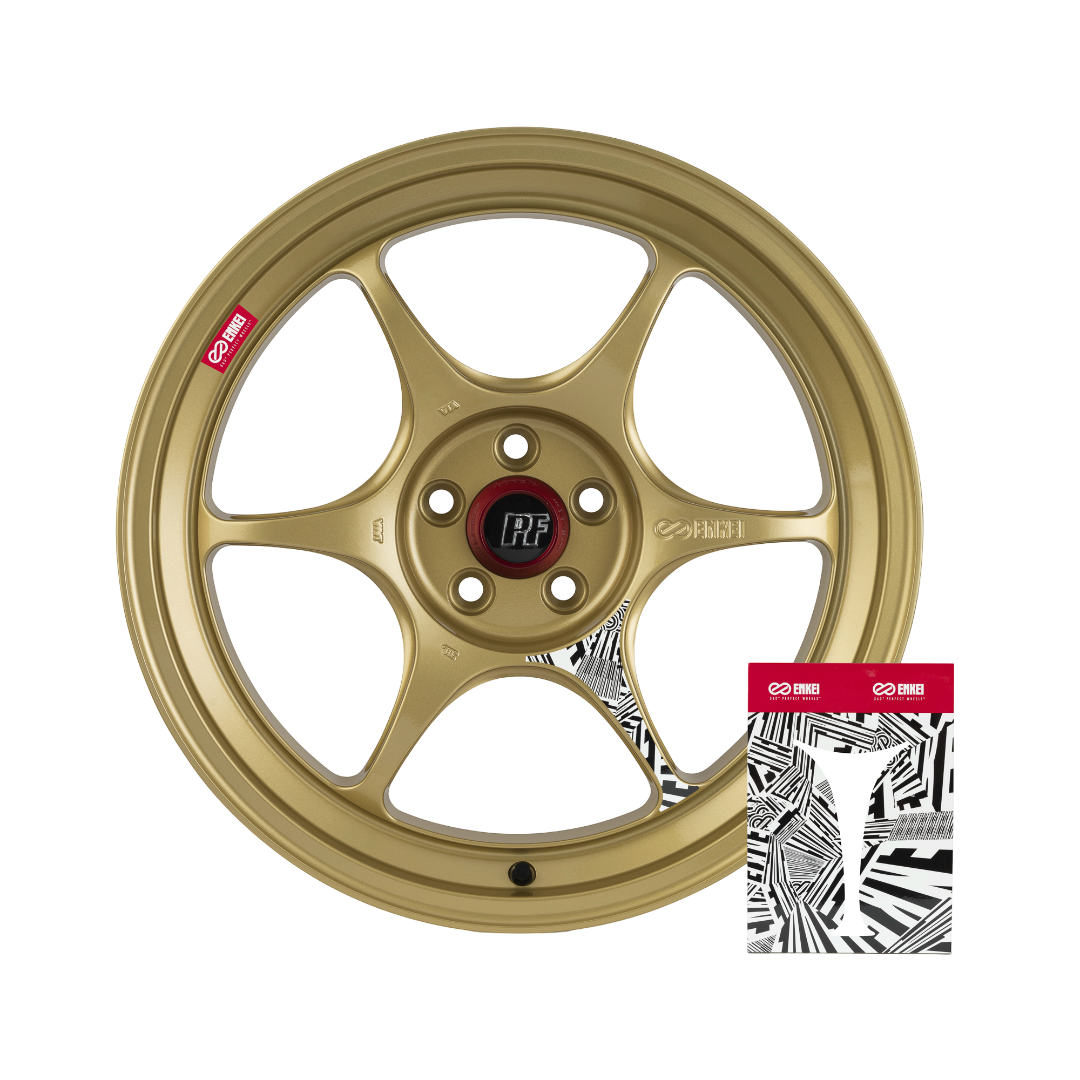 ENKEI PF06 wheels - color Gold with sticker applied - JDM Import