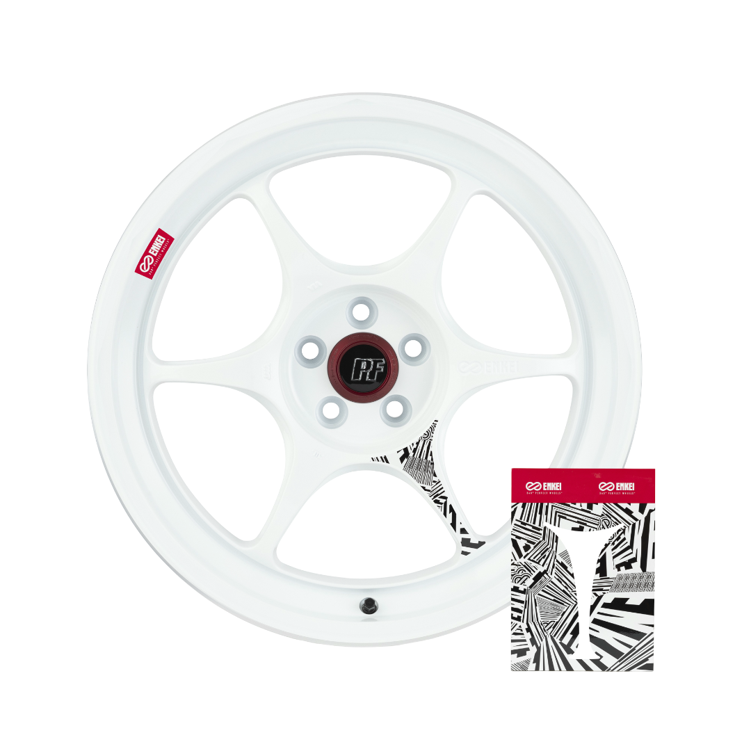 ENKEI PF06 wheels - color White with sticker applied - JDM Import