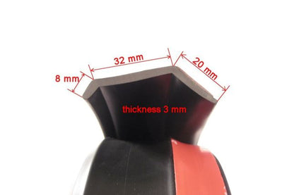 EZ Style Universal Bumper lip - Pgoto of the measurements of the lip