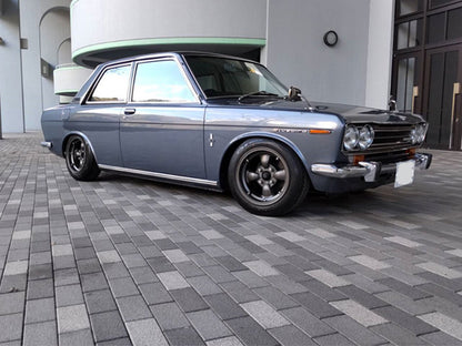 GOTTI WHEELS by Colin Project photo showing the wheels mounted on a vintage Datsun Bluebird | Mad Hero