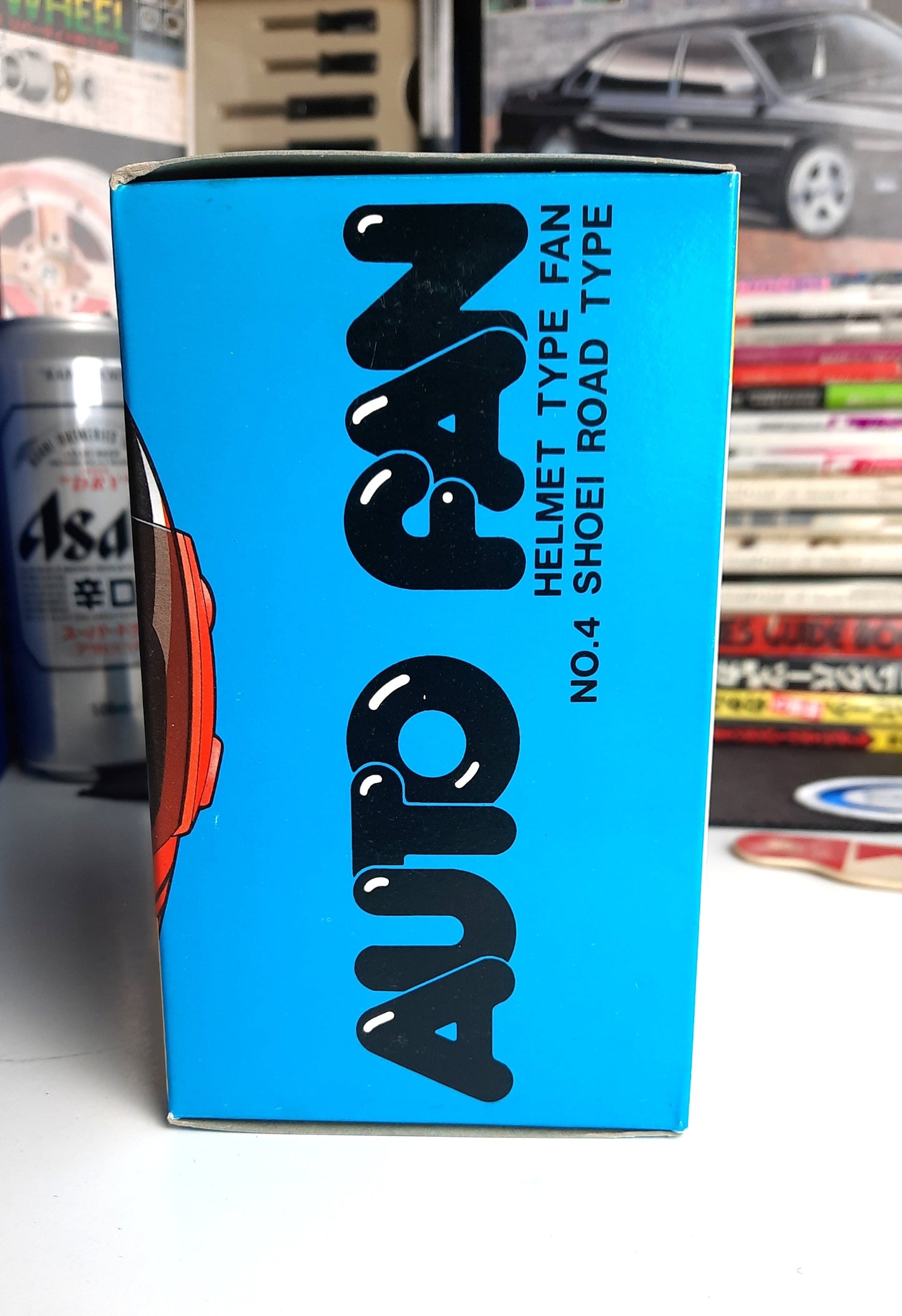 Helmet electric car fan (it really works!) - JDM Import - Shoei road type side of the box