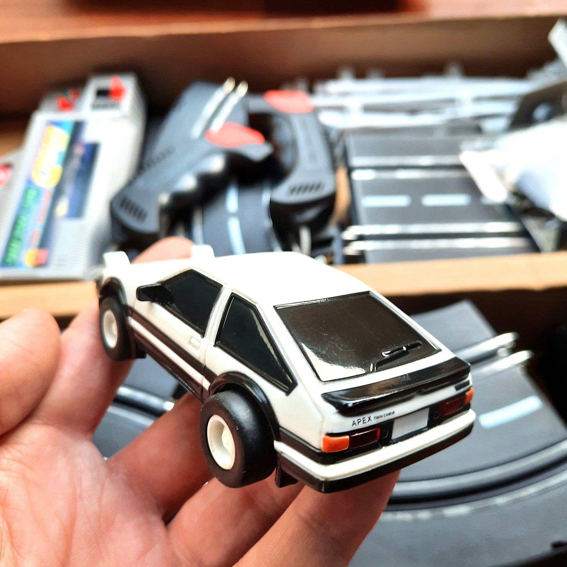 INITIAL D slot car set - AE86 model car photo back - JDM Import