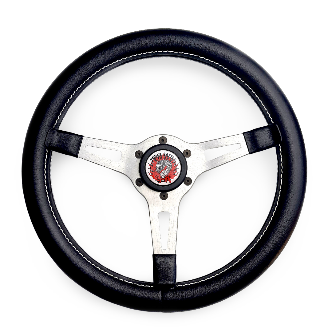 LIMITED EDITION TARANTULA STEERING WHEEL - TOUGE BATTLE!™ - Silver color spokes JDM steering wheel