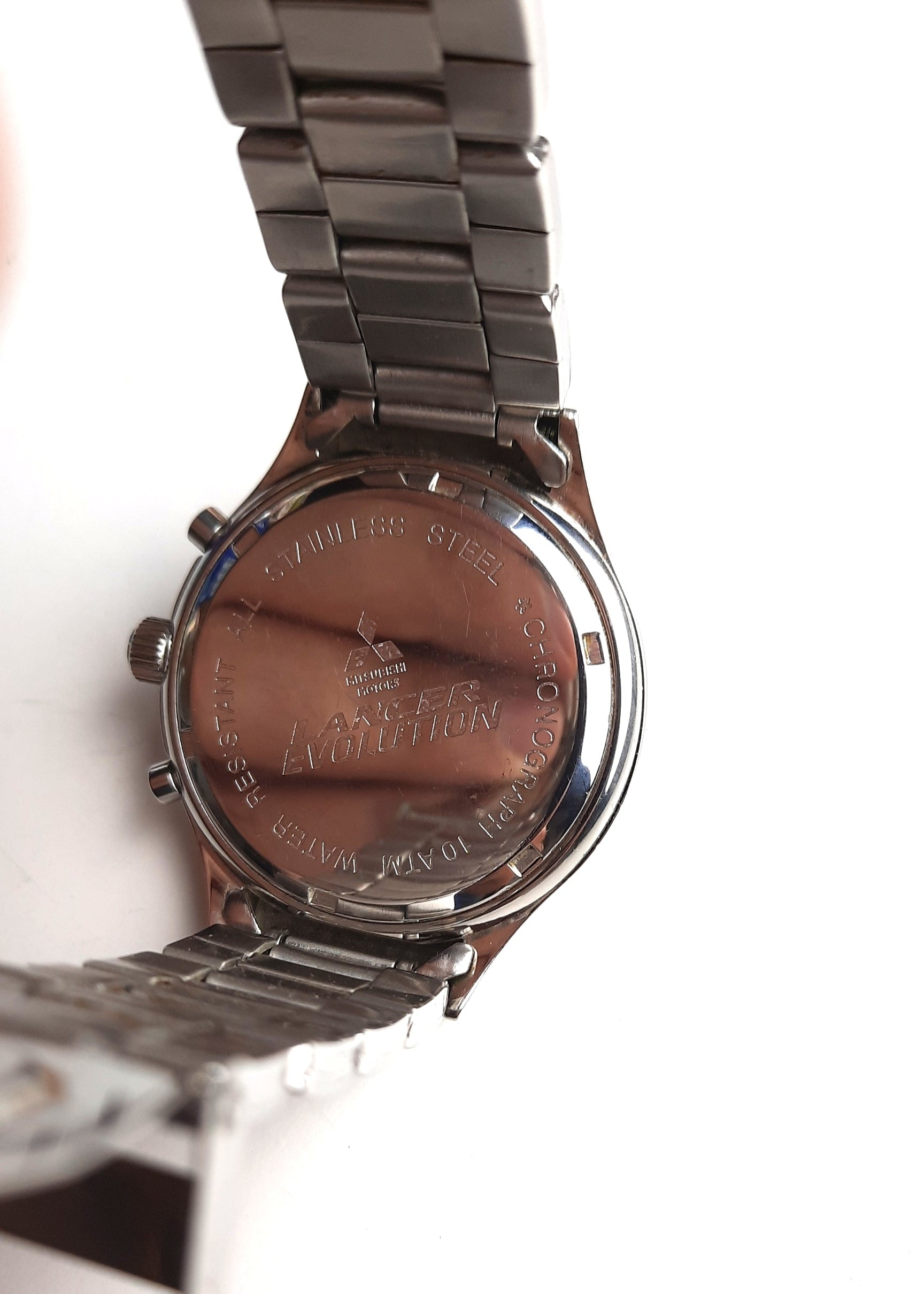 Mitsubishi LANCER EVOLUTION dress watch - back side - JDM Import