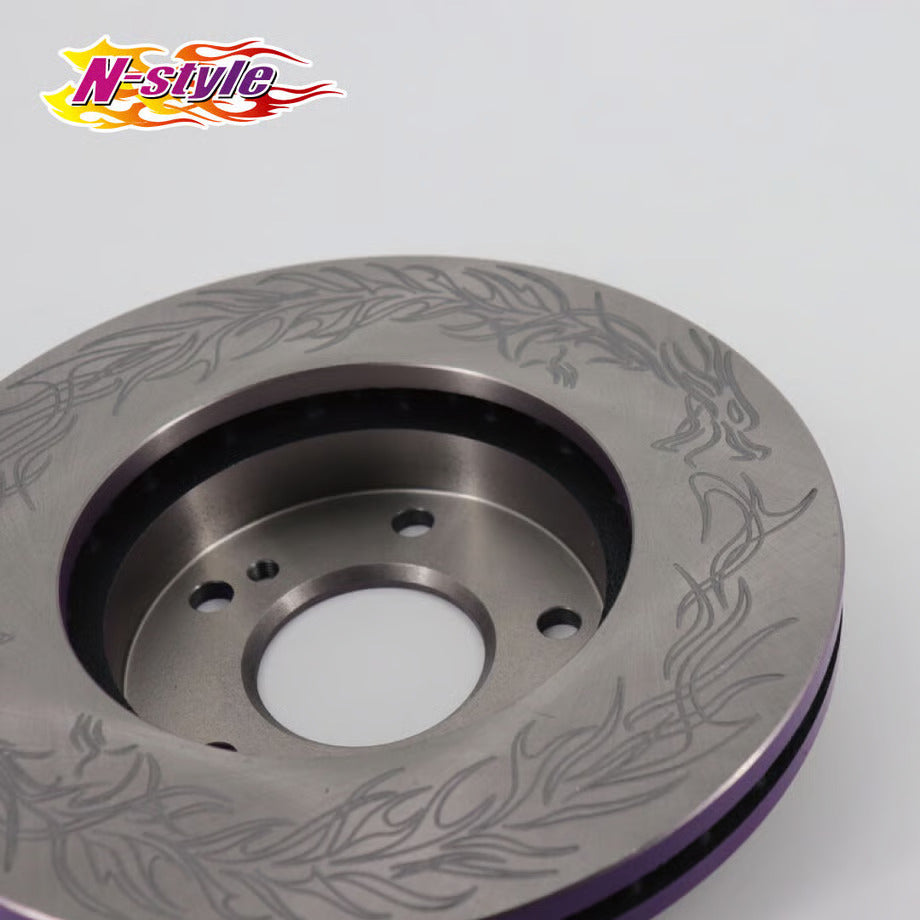 N-STYLE dragon slit brake FRONT DISCS  - detail of the inside of the disc - JDM Import