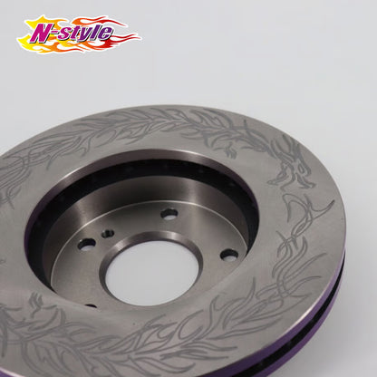 N-STYLE dragon slit brake FRONT DISCS  - detail of the inside of the disc - JDM Import