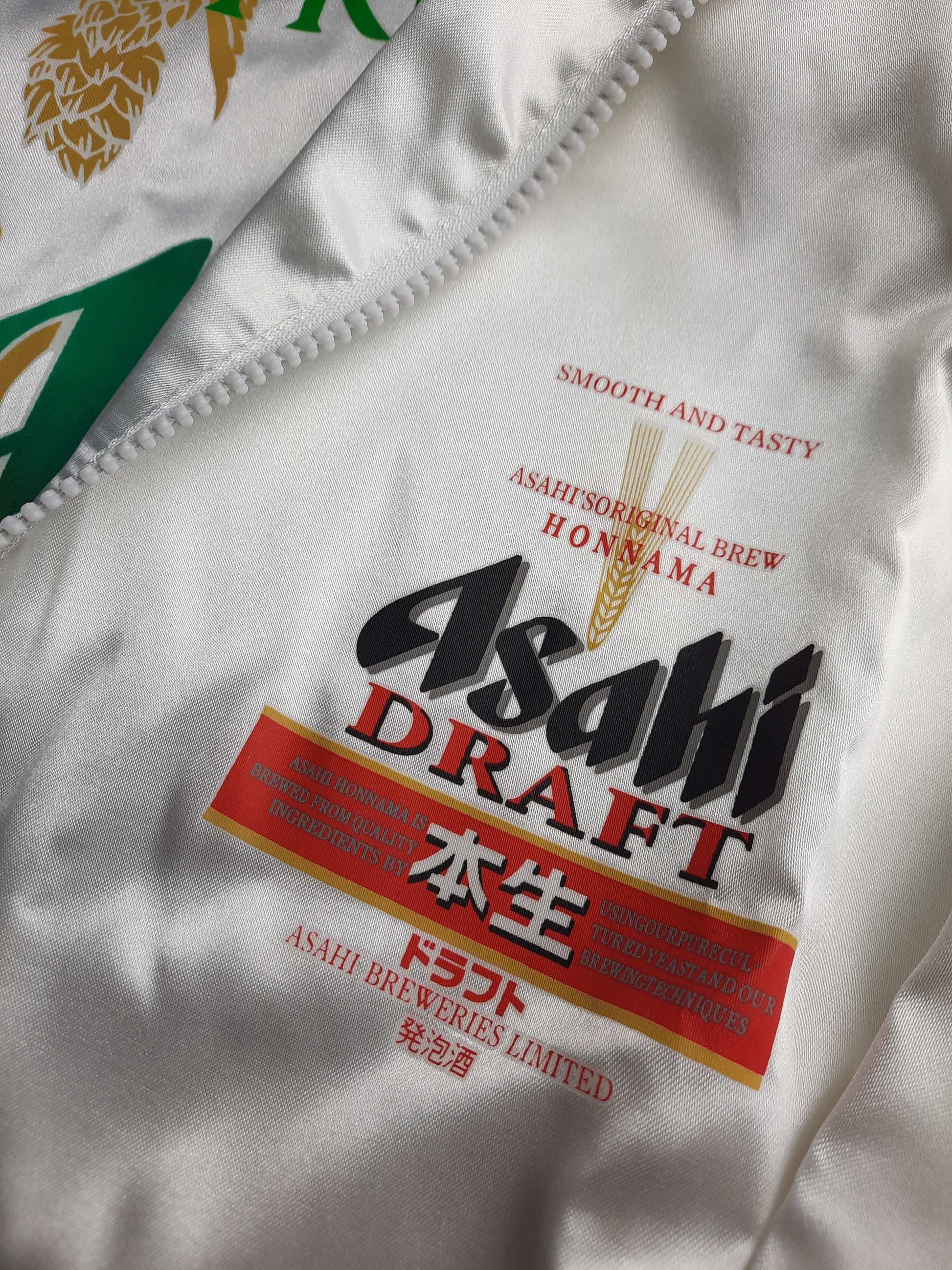 ORIGINAL ASAHI BEER JACKET LIMITED EDITION - Front view details - JDM IMPORT