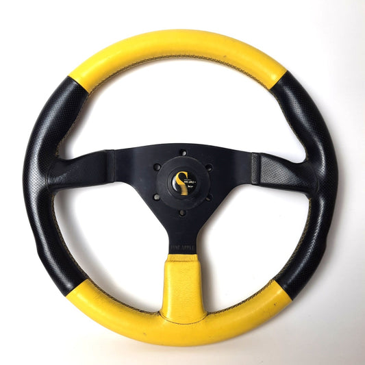 PINEAPPLE YELLOW JDM STEERING WHEEL - Included JDM original horn button