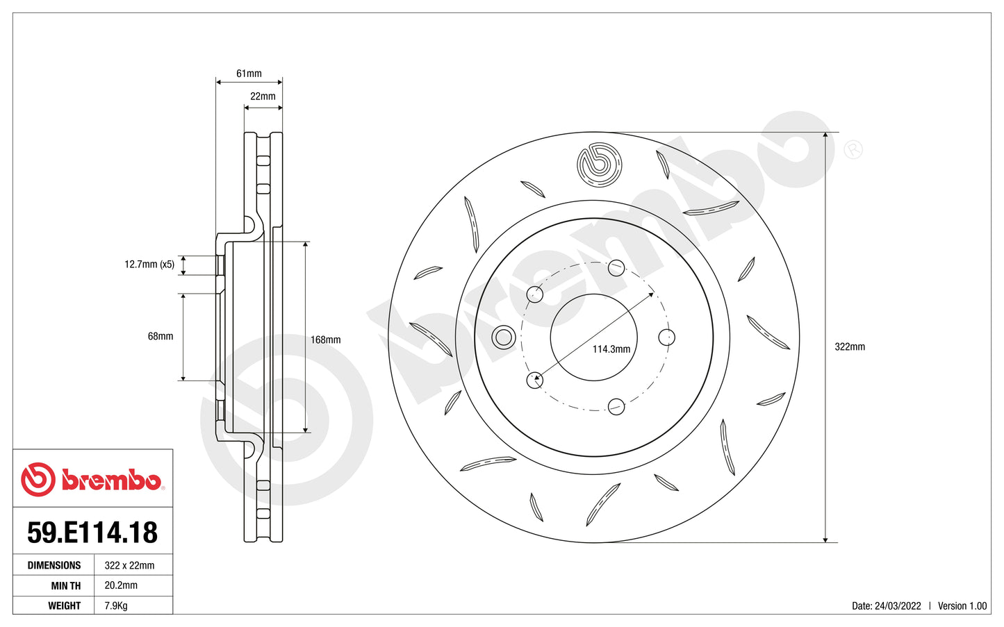 BREMBO - Sport TY3 Brake Disc (1 piece) for 350Z