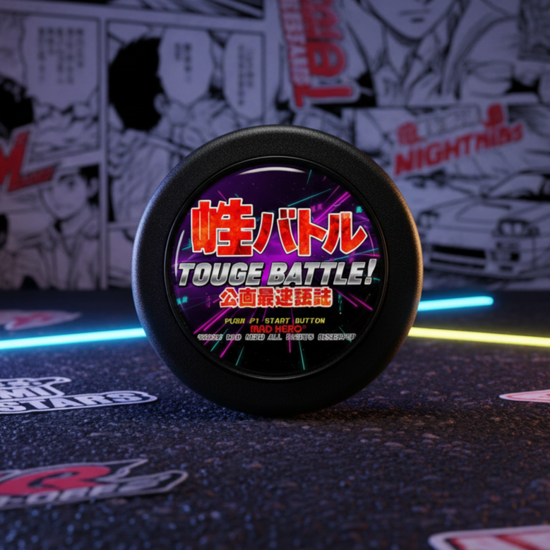 TOUGE BATTLE! Arcade horn button for steering wheels in JDM style